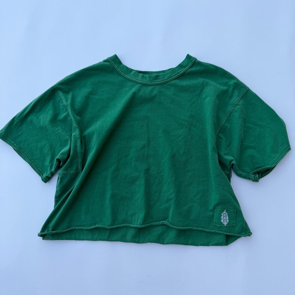 Free People FP Movement Inspire Tee Women's Size XS Green Cropped T-Shirt